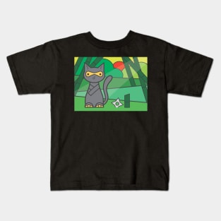 stay cool ninja cat Kids T-Shirt